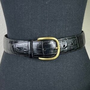 Lands' End Black Belt with Gold Buckle